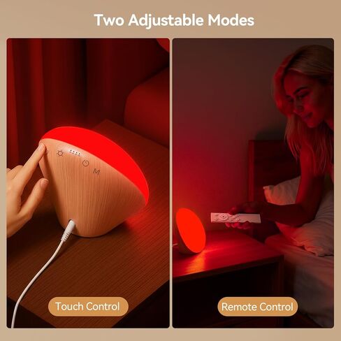 Light Therapy Lamp with 10000 Lux Sun Light & 670nm Red Night Light, Sleep Aid & Mood Boosting Lamp, 5 Color Temperatures, 5 Brightness Levels, 4 Timer Settings, Smart Touch & Remote Control in Saudi Arabia
