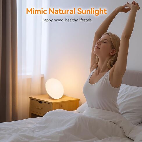 Light Therapy Lamp with 10000 Lux Sun Light & 670nm Red Night Light, Sleep Aid & Mood Boosting Lamp, 5 Color Temperatures, 5 Brightness Levels, 4 Timer Settings, Smart Touch & Remote Control in Saudi Arabia