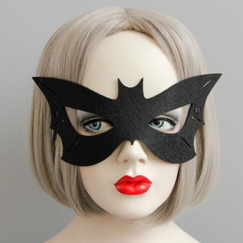 Halloween Mask,Black Red Eye Mask Half Face Masks For Halloween Costume Cosplay Raves Party (Full Black) in Saudi Arabia