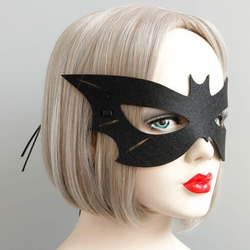 Halloween Mask,Black Red Eye Mask Half Face Masks For Halloween Costume Cosplay Raves Party (Full Black) in Saudi Arabia