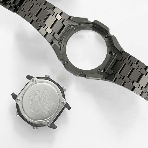 Watch Strap Case Metal Mod Kit Parts,316L Stainless Steel Blingbling Sandblast Watch Bezel Band Shiny Smooth Modify Parts Compatible With Casioak G shock Watches GA2100 GA2110 GAB2100 in Saudi Arabia