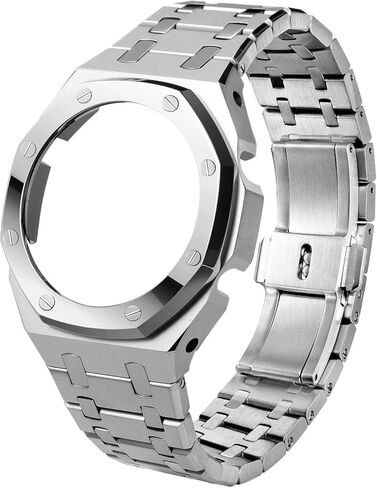 Watch Strap Case Metal Mod Kit Parts,316L Stainless Steel Blingbling Sandblast Watch Bezel Band Shiny Smooth Modify Parts Compatible With Casioak G shock Watches GA2100 GA2110 GAB2100 in Saudi Arabia