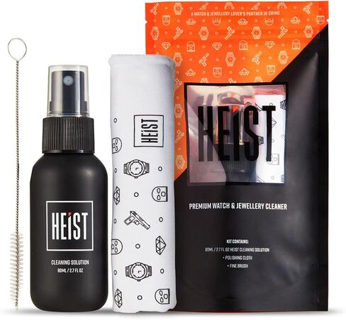 Heist Watch Cleaning Kit, Luxury Cleaner Solution with Microfiber Cleaning-Cloth and Soft Brush, Travel Watch Cleaner-Kit for Stainless Steel, Gold, Ceramic, Rubber, and Leather Watches in Saudi Arabia