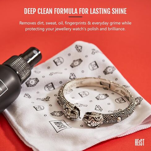 Heist Watch Cleaning Kit, Luxury Cleaner Solution with Microfiber Cleaning-Cloth and Soft Brush, Travel Watch Cleaner-Kit for Stainless Steel, Gold, Ceramic, Rubber, and Leather Watches in Saudi Arabia