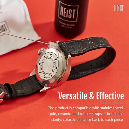 Heist Watch Cleaning Kit, Luxury Cleaner Solution with Microfiber Cleaning-Cloth and Soft Brush, Travel Watch Cleaner-Kit for Stainless Steel, Gold, Ceramic, Rubber, and Leather Watches in Saudi Arabia