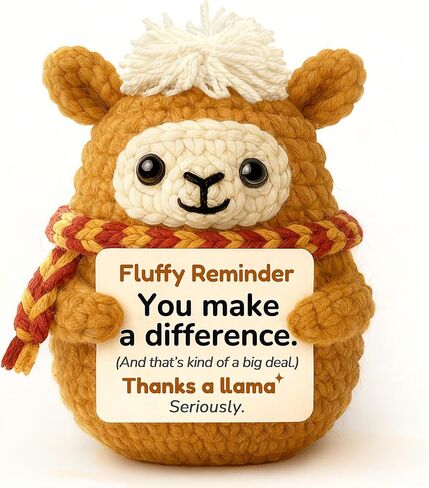 Positive Animals Crochet Llama – Funny Cute Llama Birthday Gift for Best Friend Bestie, Romantic You Matter to Me Gift for Girlfriend Boyfriend, Unique Christmas Stocking Stuffer in Saudi Arabia