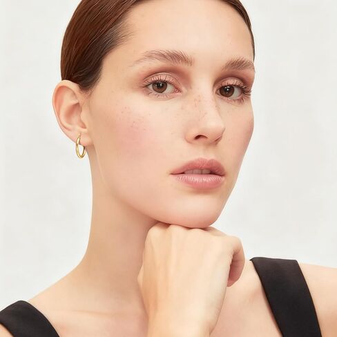 أقراط مطلية بالذهب عيار 14 قيراط للنساء أقراط دائرية مطلية بالذهب عيار 14 قيراط للنساء حلق أنيق للنساء حلق أنيق أنيق للنساء 12/14/16/18/20/25/30 مم in Kuwait