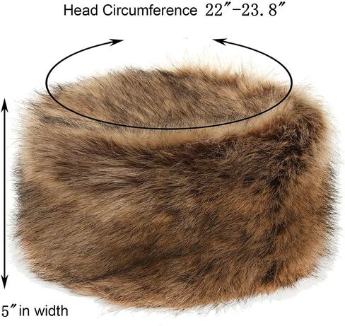 LA CARRIE Women's Faux Fur Hat and Bucket Hat Brown Winter Warm 2pc Set in Saudi Arabia