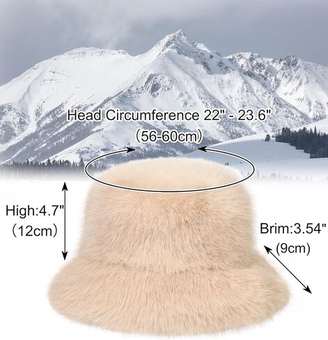 LA CARRIE Women's Faux Fur Hat and Bucket Hat Brown Winter Warm 2pc Set in Saudi Arabia