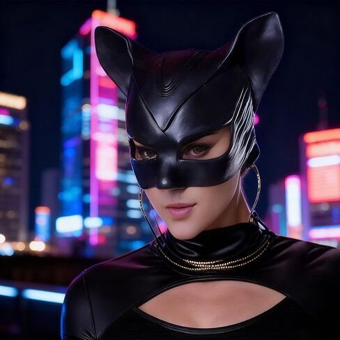 Cat Mask for Women, Women's Cat Half Face Masks for Halloween Masquerade Cosplay Party Props - Large in Saudi Arabia