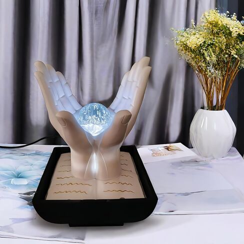 Indoor Water Fountain, Small Water Fountain Indoor, Indoor Water Feature with Desk Waterfall, Zen Table Top Fountains for Home Office Desk Decor, Mini Tabletop Fountains(White) in Saudi Arabia