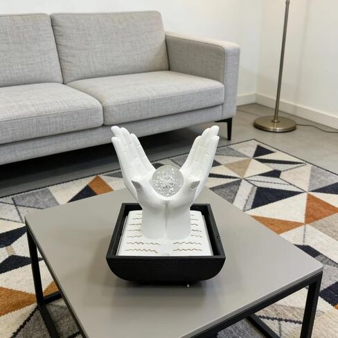 Indoor Water Fountain, Small Water Fountain Indoor, Indoor Water Feature with Desk Waterfall, Zen Table Top Fountains for Home Office Desk Decor, Mini Tabletop Fountains(White) in Saudi Arabia