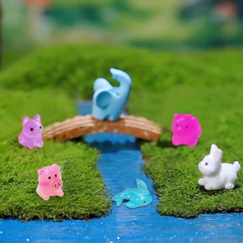 28PCS Miniature Animal Statue Sculptures - Cute Resin Figurines Set for Home Decor, Fairy Garden Display, and DIY Statues (Random Design) in Saudi Arabia