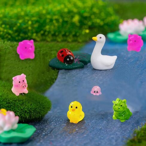 28PCS Miniature Animal Statue Sculptures - Cute Resin Figurines Set for Home Decor, Fairy Garden Display, and DIY Statues (Random Design) in Saudi Arabia