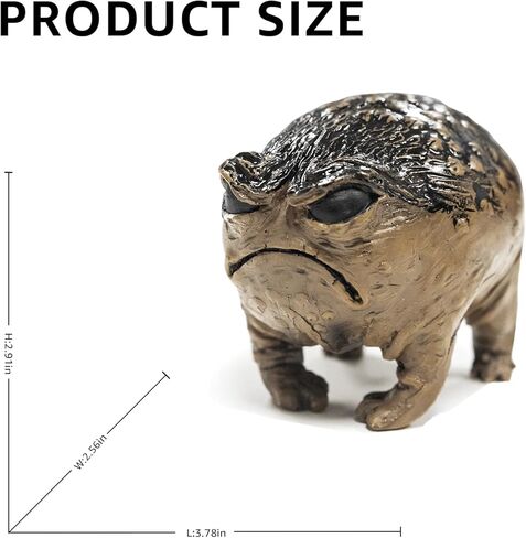 Grumpy Frog Statue, Frog Decor Figurine for Desk & Home, Weird Angry Frog Sculpture, Mini Frog Ornament, Unique Frog Gift with Box, 1pcs in Saudi Arabia