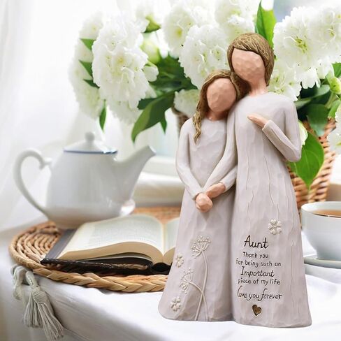 Aunt Birthday Gifts, Gifts for Aunts from Niece, Auntie Gift Ideas, Best Aunt Ever Gift, Aunt Niece Embrace Hand-Painted Resin Figurine in Saudi Arabia