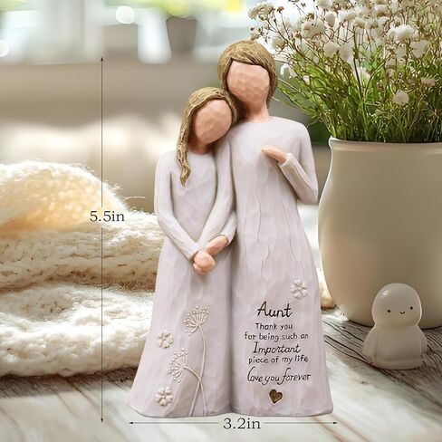 Aunt Birthday Gifts, Gifts for Aunts from Niece, Auntie Gift Ideas, Best Aunt Ever Gift, Aunt Niece Embrace Hand-Painted Resin Figurine in Saudi Arabia