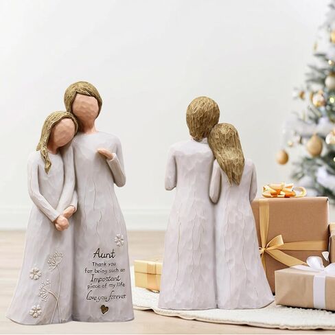 Aunt Birthday Gifts, Gifts for Aunts from Niece, Auntie Gift Ideas, Best Aunt Ever Gift, Aunt Niece Embrace Hand-Painted Resin Figurine in Saudi Arabia