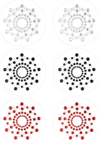 6 Pcs Rhinestone Pasties Crystal Glitter Pasties Nipple Covers Sexy Breast Covers Nipple Pastie Tassel Stickers Body Gems(Black White Red) in Saudi Arabia