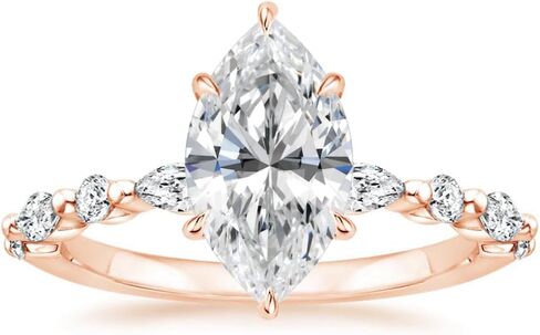 2.5 CT Marquise Cut Moissanite Wedding Ring Set For Women Engagement Bridal Ring Set Antique Alternating Solitaire 925 Silver 10K 14K 18K Solid Gold Anniversary Promise Gifts for Her in Kuwait