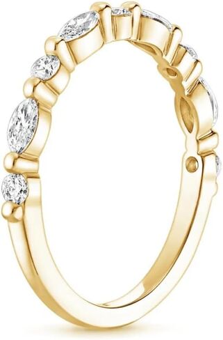 2.5 CT Marquise Cut Moissanite Wedding Ring Set For Women Engagement Bridal Ring Set Antique Alternating Solitaire 925 Silver 10K 14K 18K Solid Gold Anniversary Promise Gifts for Her in Kuwait