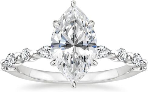 2.5 CT Marquise Cut Moissanite Wedding Ring Set For Women Engagement Bridal Ring Set Antique Alternating Solitaire 925 Silver 10K 14K 18K Solid Gold Anniversary Promise Gifts for Her in Kuwait