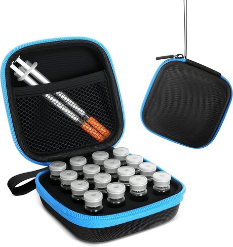 حافظة ببتيد مكونة من 16 فتحة سعة 3 مل، حامل قارورة أنسولين، حقيبة تخزين ببتيد للثلاجة والسفر، تناسب قوارير قياسية سعة 1 مل 3 مل، مستلزمات مرضى السكري (الجراب فقط) in Kuwait