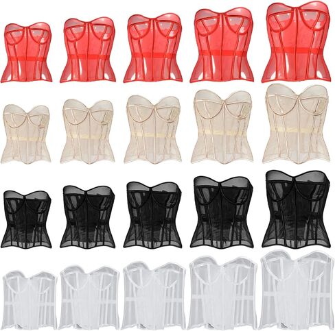 Waist Cincher Seethrough Bustier French Courtstyle Tanks Top Overbust Corset Girdle for Theme Event in Saudi Arabia