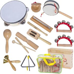 الآلات الموسيقية الخشبية المصممة للأطفال الصغار 1-3 ، أدوات الإيقاع الطبيعية الخشب ، مجموعة هدايا إكسيليوفون للبنات بويز كيدز ، ألعاب موسيقية في مرحلة ما قبل المدرسة مع حقيبة تخزين in Kuwait