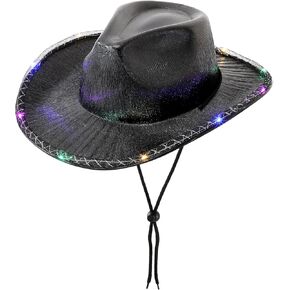 قبعة رعاة البقر من WOOH للنساء، قبعات رعاة البقر للحفلات للنساء، قبعة رعاة البقر المضيئة الملونة لأزياء الهالوين in Kuwait