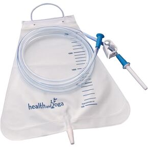 HealthAndYoga™ MovNFlo Super Economical Enema Bag Kit (2 Quart) - 2 pcs - BPA and Latex Free - Foldable and Compact - Travel Compatible for Fleet Enema Anal Douche (2 Pieces) in Saudi Arabia