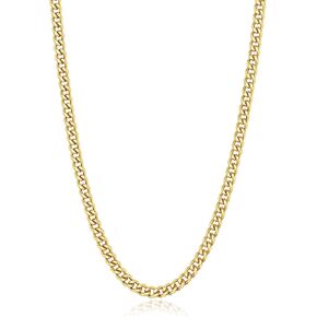 قلادة سلسلة ربط كوبية 3.5/5 مم من sovesi للرجال، سلسلة قلادة من الفولاذ المقاوم للصدأ مطلية بالذهب/أسود/14 قيراط، سلسلة رجالي 16-28 بوصة هدية مجوهرات in Kuwait