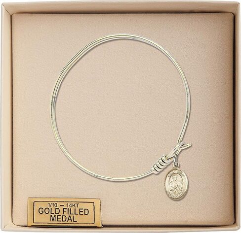 Round Eye Hook Bangle Bracelet w/St. Jude Thaddeus in Gold-Filled in Saudi Arabia