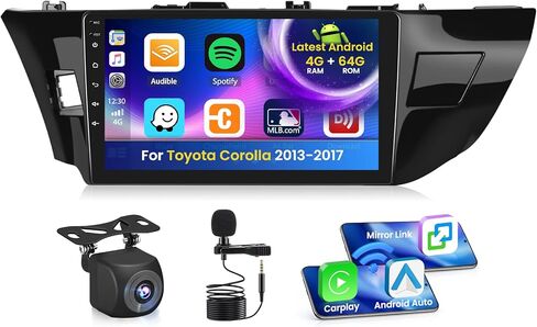 2+64G Android 13 Car Stereo Radio for Toyota Corolla 2013-2017, 10.1'' HD Touch Screen Compatible with CarPlay Android Auto, AHD Backup Camera, Mirror Link, GPS, WiFi, DSP in Saudi Arabia