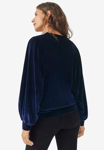 ellos Plus Size Full Sleeve Velour Top in Saudi Arabia