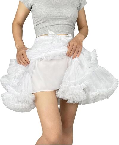 Women's Petticoat Skirt Tulle Adult Tutu Puffy Skirt Ballet Dance Short Petticoats Dress Party Costume Multi-Layer Underskirt in Saudi Arabia