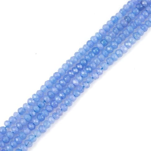2 Strands Adabele Natural Aquamarine Blue Quartz Healing Gemstone 4mm Small Faceted Rondelle Loose Beads Gem Stone Spacer (214-230pcs) for Jewelry Making GH1R-14 in Kuwait