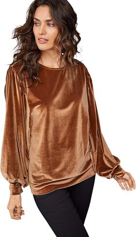 ellos Plus Size Full Sleeve Velour Top in Saudi Arabia