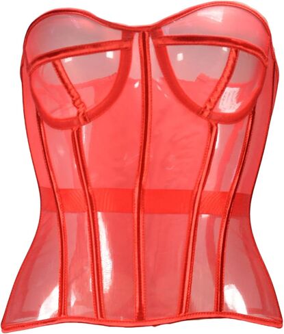 Waist Cincher Seethrough Bustier French Courtstyle Tanks Top Overbust Corset Girdle for Theme Event in Saudi Arabia