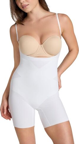 HONEYLOVE Shapewear for Women - Open-Bust Mid-Thigh Bodysuit - Tummy Control Body Shaper in Kuwait