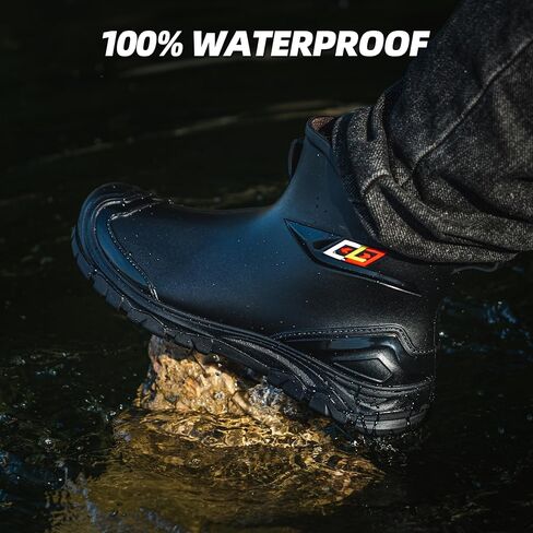 Waterproof Deck Boots for Men – Anti-Slip PVC Short Rain Boots with Cushioned EVA Insole – Durable Work Shoes for Fishing, Gardening, Boat, Farm Use in Saudi Arabia