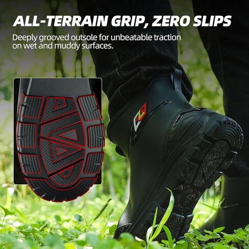Waterproof Deck Boots for Men – Anti-Slip PVC Short Rain Boots with Cushioned EVA Insole – Durable Work Shoes for Fishing, Gardening, Boat, Farm Use in Saudi Arabia
