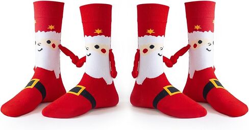 Christmas Magnetic Funny Holding Hands Socks for Couples, Christmas Gag Gifts, Unisex Adult New Year Gift in Saudi Arabia