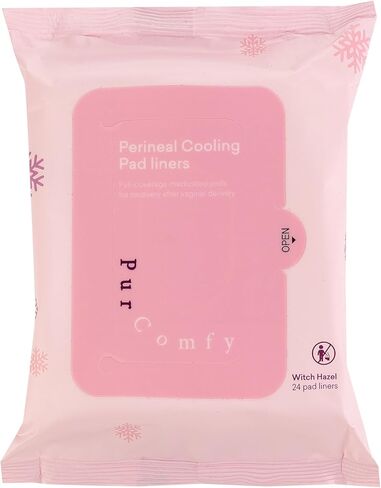 PurComfy Perineal Cooling Pad Liners, Witch Hazel Long Pad Liners for Postpartum Care, Postpartum Essentials for Pain Relief After Birth - 24 Count in Saudi Arabia