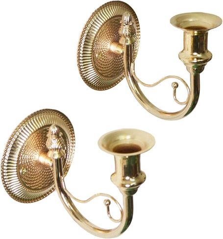 Qianly 2X Candle Sconces for Sticks Candles for Hallway French Vintage Wall Candle Holder Candelabra for Bedroom Table Centerpieces, Gold in Saudi Arabia