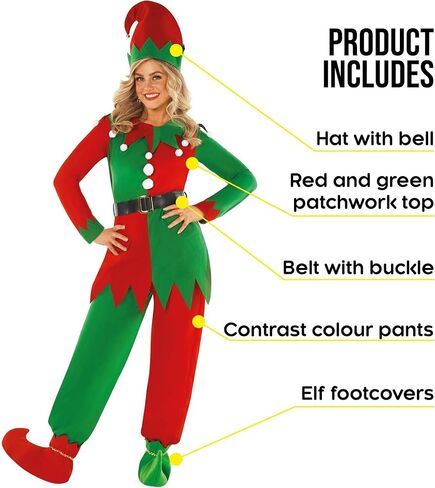 Morph Christmas Elf Costume For Women - Adult Elf Outfit, Festive Holiday Costume, Women's Christmas Attire in Saudi Arabia