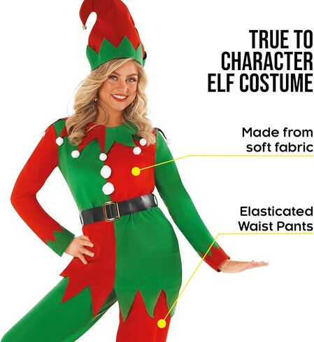 Morph Christmas Elf Costume For Women - Adult Elf Outfit, Festive Holiday Costume, Women's Christmas Attire in Saudi Arabia