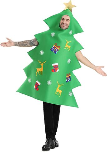 Seasons Adult Christmas Tree Costume, Funny Tree Cosplay Costume for Women and Men, One Size in Saudi Arabia