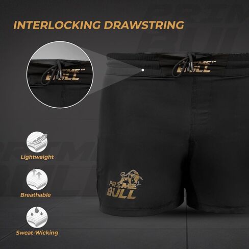 Kids MMA BJJ Grappling Shorts, Sports Shorts for Boys & Girls, Youth Jiu Jitsu Training Shorts Black in Saudi Arabia