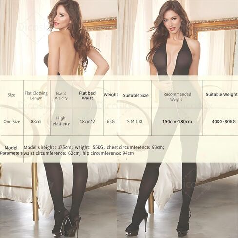 Sexy Bodysuit for Women,Sheer Mesh Teddy with Deep V Neck&Open Back for Role Play Valentine's Day in Saudi Arabia